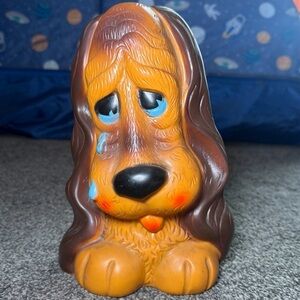 Vintage Crying Cocker Spaniel Dog Puppy Plastic Russ Berrie 1973 Coin Bank 10”